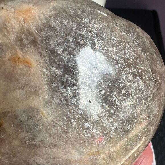 Black‎ Moonstone Large Puffy Heart with Stand - Picture 7 of 13